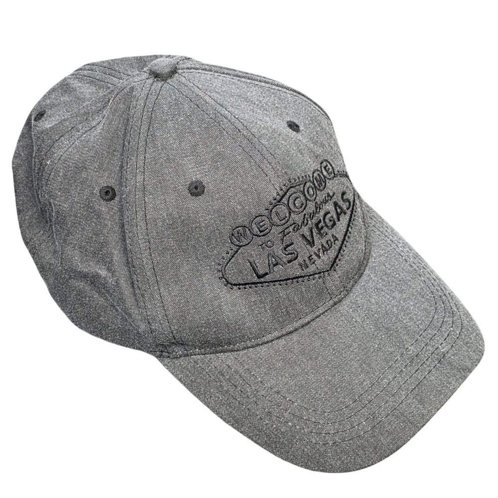 Las Vegas Nevada Souvenir Baseball Cap Charcoal Grey Denim Adjustable Hat